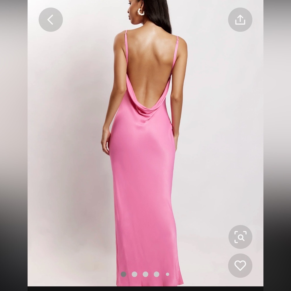 Pink silk low back dress